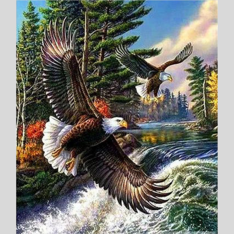 Image of TWIN EAGLES Diamond Painting Kit - DAZZLE CRAFTER