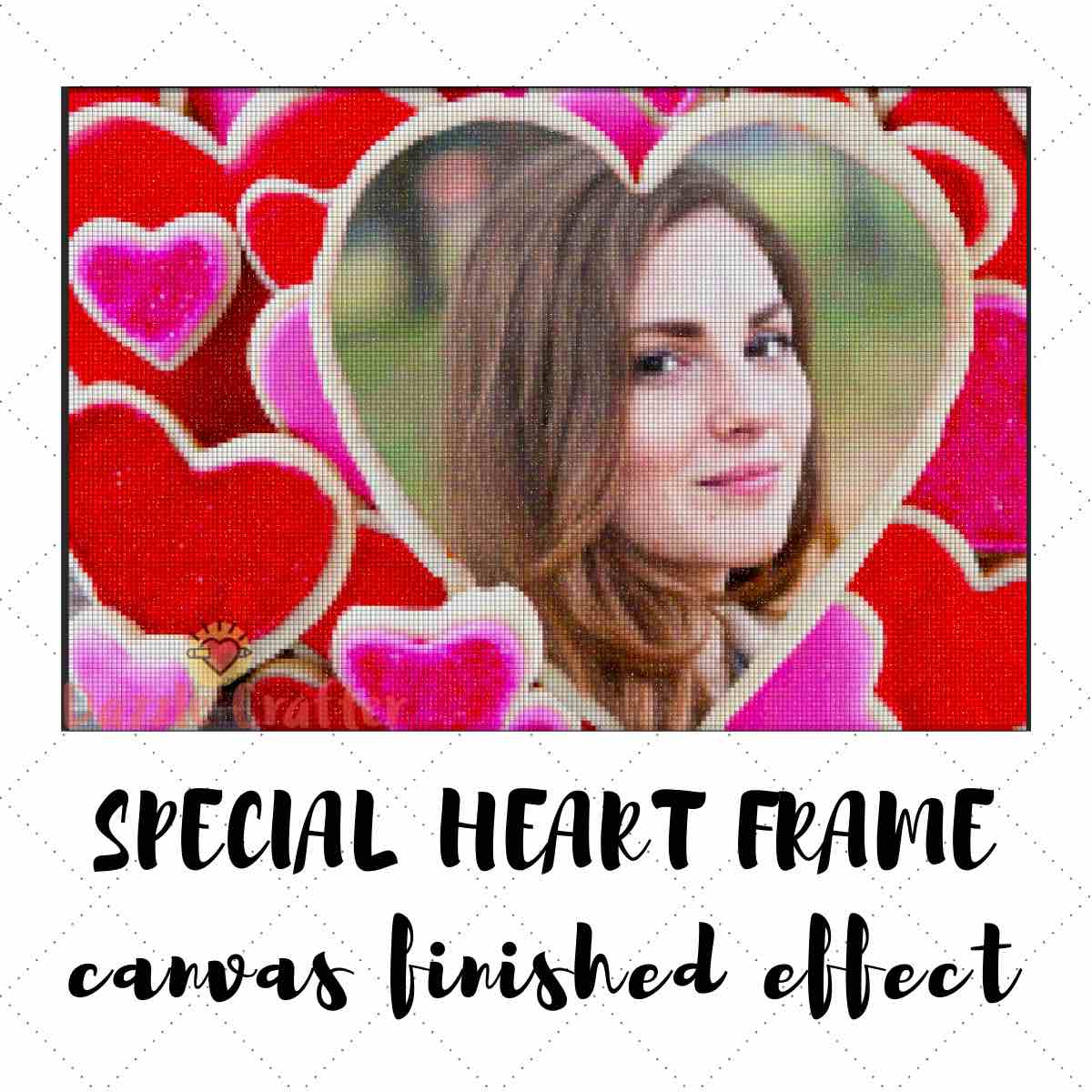 CUSTOM PHOTO WITH SPECIAL HEART FRAME - MAKE YOUR OWN DIAMOND PAINTING
