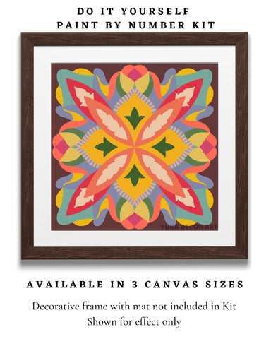 Image of Mandala PAINT by NUMBER Kit for Adult , DIY Mandala Wall Art Art , Easy Beginner Acrylic Painting Kit,Home Decor Gift