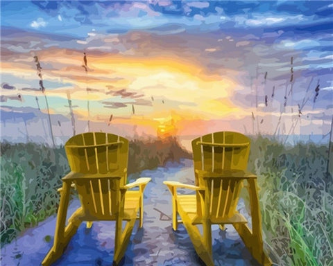 Image of WATCHING THE SUNSET- Paint By Numbers DIY Kit - DAZZLE CRAFTER