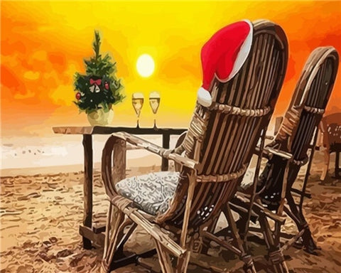 Image of WATCHING THE SUNSET- Paint By Numbers DIY Kit - DAZZLE CRAFTER