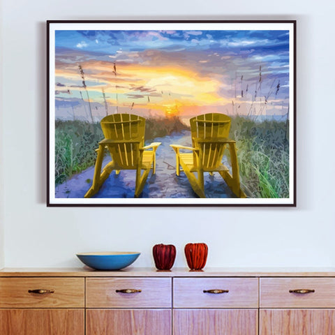 Image of WATCHING THE SUNSET- Paint By Numbers DIY Kit - DAZZLE CRAFTER