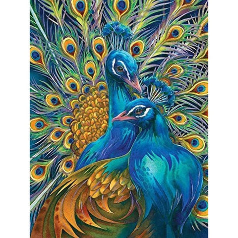 Image of PRETTY TWIN PEACOCKS  Diamond Painting Kit