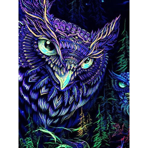Image of GAZING PURPLE OWL Diamond Painting Kit