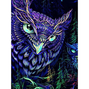 GAZING PURPLE OWL Diamond Painting Kit