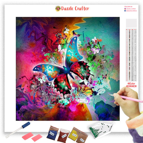 Image of ABSTRACT SPARKLE BUTTERFLY Diamond Painting Kit