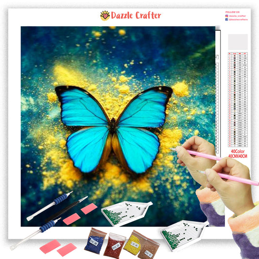 ACQUA GREEN BUTTERFLY Diamond Painting Kit