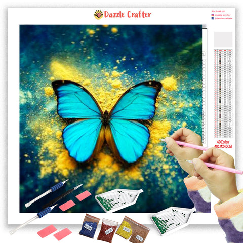 Image of ACQUA GREEN BUTTERFLY Diamond Painting Kit