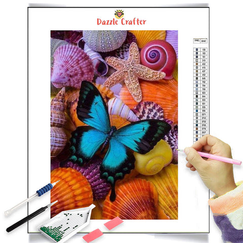 Image of SEASHELLS BUTTERFLY Diamond Painting Kit