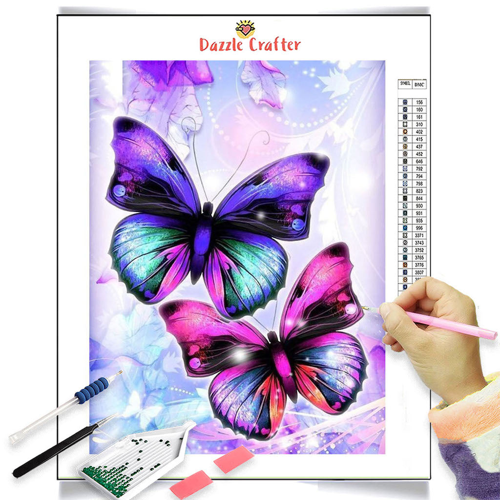 Colorful Butterfly - Full Round - Diamond Painting (30*30cm)