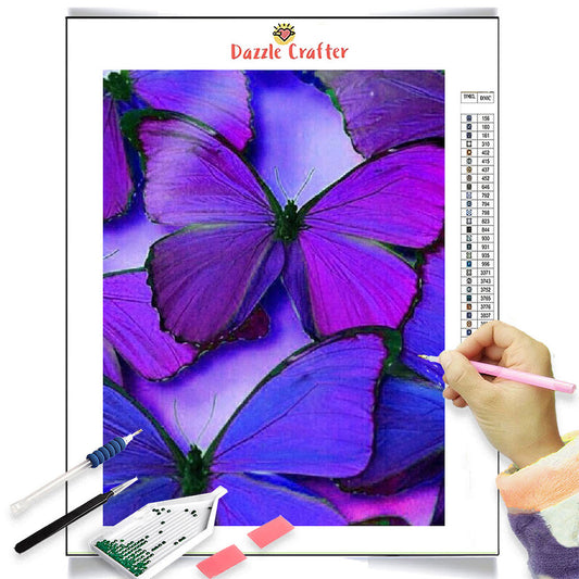 VIOLET BEAUTIES BUTTERFLY Diamond Painting Kit