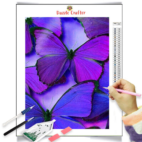 Image of VIOLET BEAUTIES BUTTERFLY Diamond Painting Kit