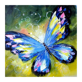 Diamond Painting - Blue Butterfly and Flowers – Figured'Art