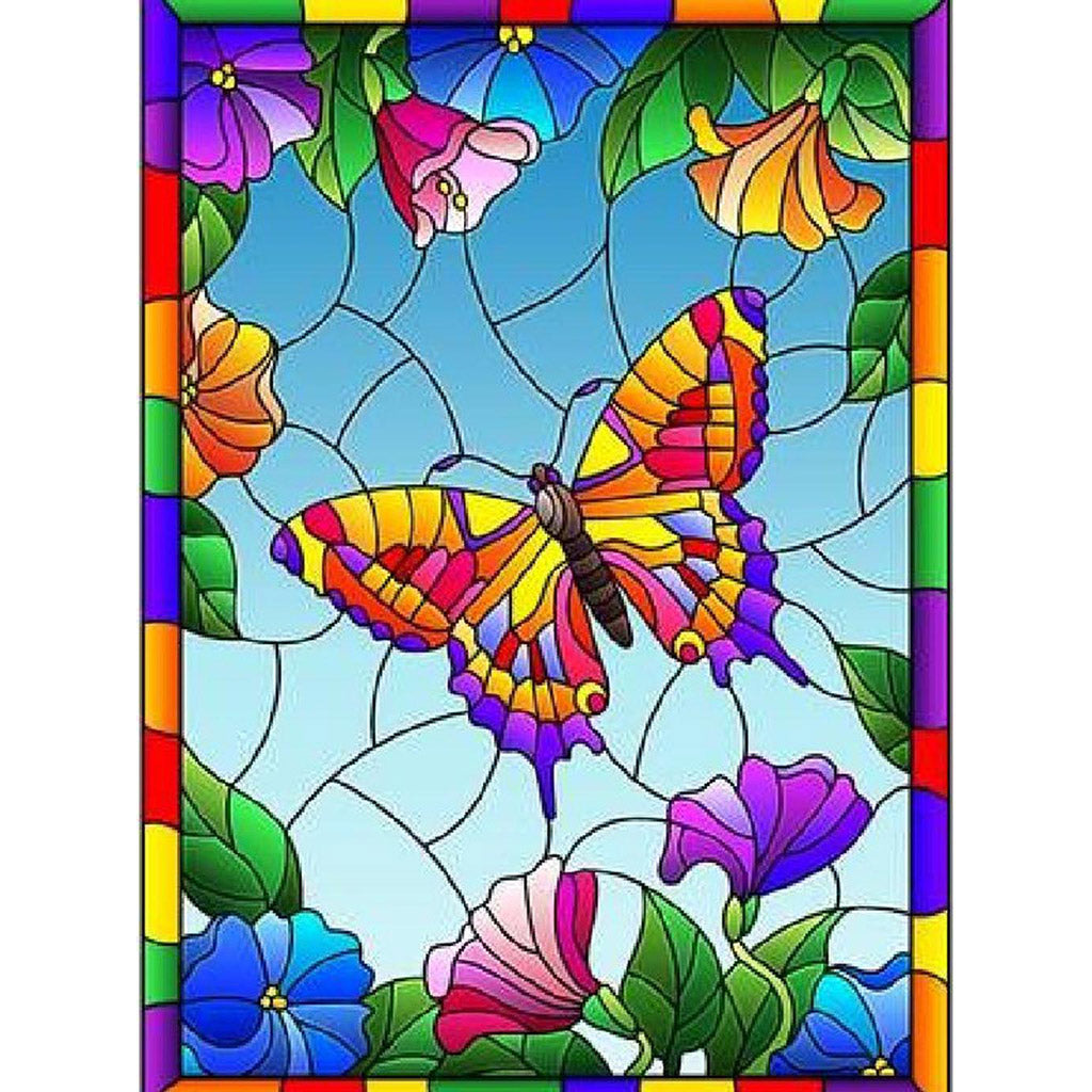 STAINED GLASS BUTTERFLY Diamond Painting Kit