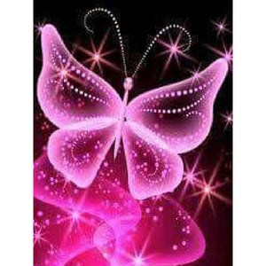 NEON PINK BUTTERFLY  Diamond Painting Kit