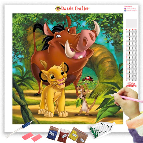 Image of SIMBA AND PUMBAA  Diamond Painting Kit