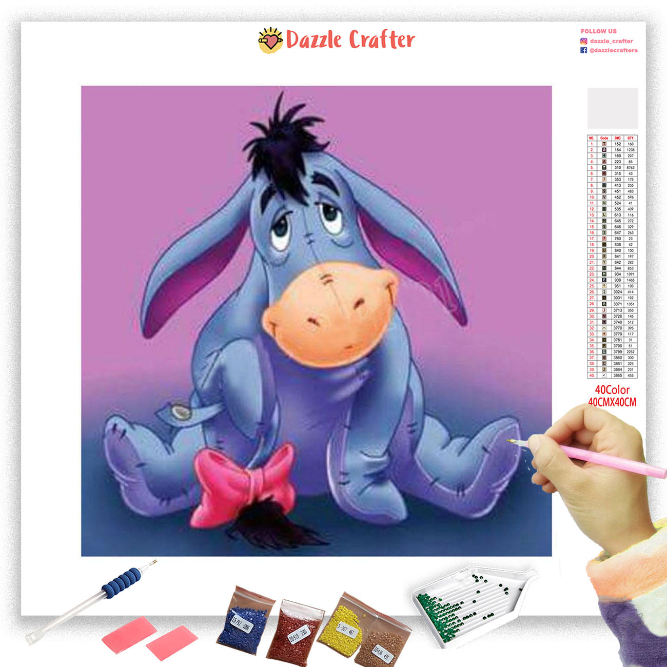 EEYORE WAITING  Diamond Painting Kit