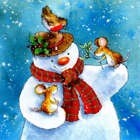 Image of MY LITTLE FRIENDS SNOWMAN Diamond Painting Kit