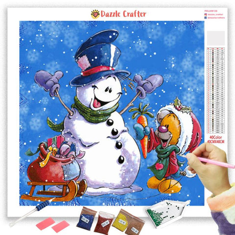Image of GOOD TIDINGS SNOWMAN Diamond Painting Kit