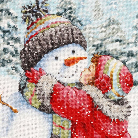 Image of SNOWMAN LOVE HUG  Diamond Painting Kit