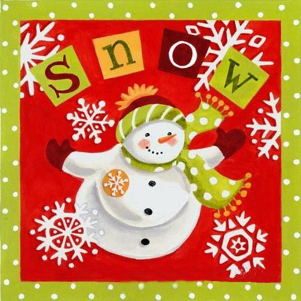 SNOWMAN AND SNOWFLAKES Diamond Painting Kit