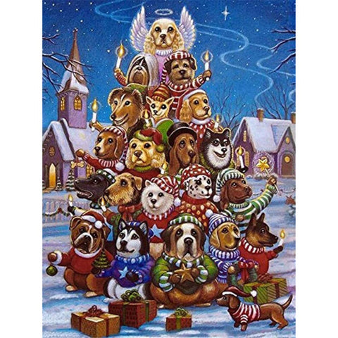 Image of BOW WOW CHRISTMAS Diamond Painting Kit