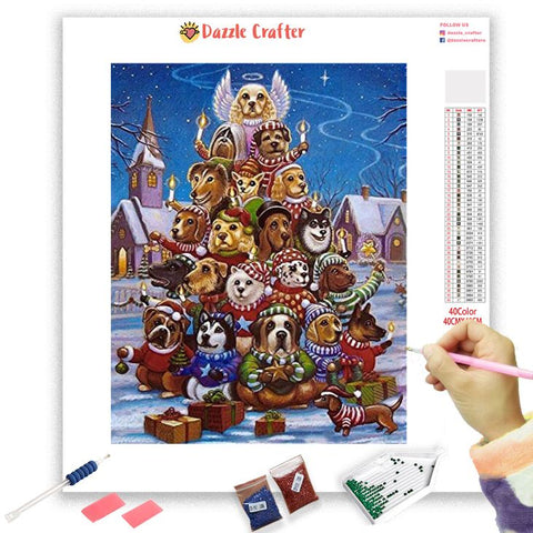 Image of BOW WOW CHRISTMAS Diamond Painting Kit