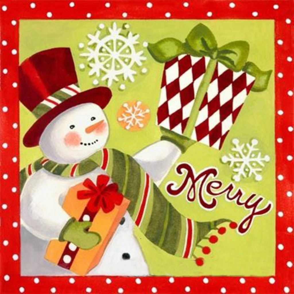 MERRY CHRISTMAS SNOWMAN Diamond Painting Kit