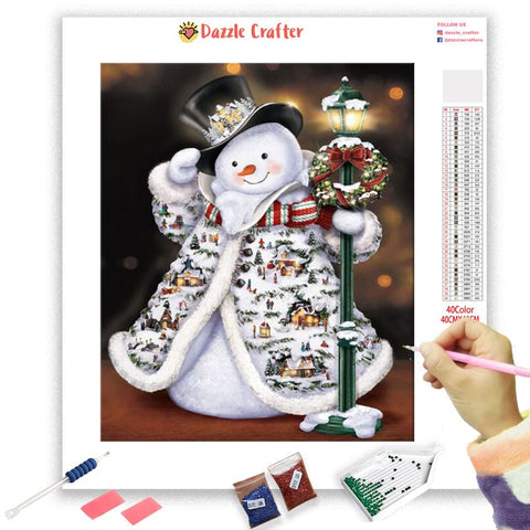 Image of GOOD TIDINGS SNOWMAN Diamond Painting Kit