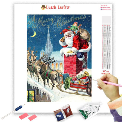 Image of REINDEER KING SANTA  Diamond Painting Kit