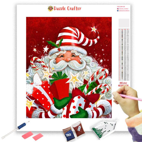 Image of MERRY AND BRIGHT SANTA  Diamond Painting Kit