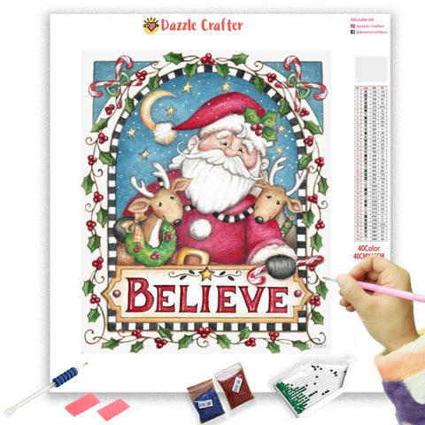 Image of SANTA AND LITTLE HELPERS  Diamond Painting Kit