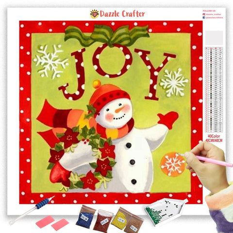 Image of JOY TO ALL  SNOWMAN Diamond Painting Kit
