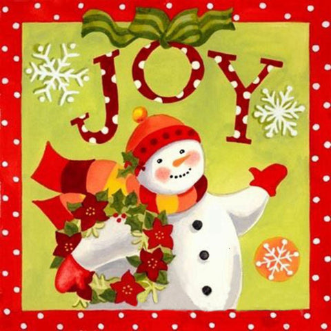 Image of JOY TO ALL  SNOWMAN Diamond Painting Kit
