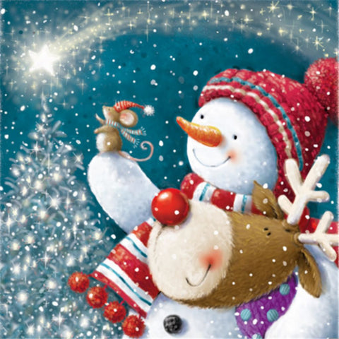 Image of SPARKLE AND SHINE SNOWMAN Diamond Painting Kit
