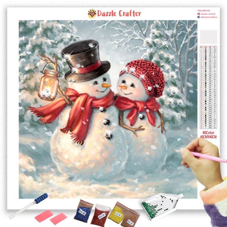 BEST BUDDIES SNOWMAN Diamond Painting Kit