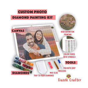 CUSTOM PHOTO WITH VALENTINE HEART FRAME - MAKE YOUR OWN DIAMOND PAINTING