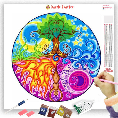 Image of COLORFUL TREE MANDALA Diamond Painting Kit
