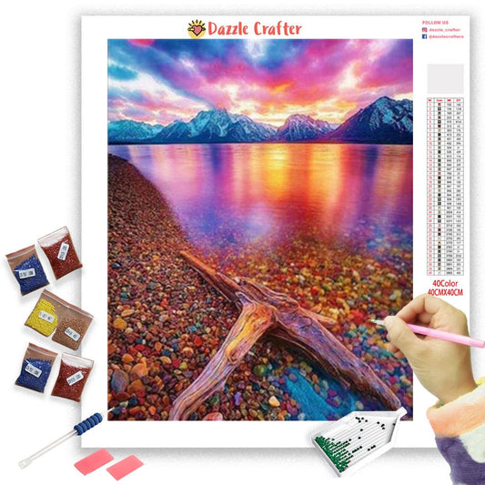 PURPLE SUNSET Diamond Painting Kit