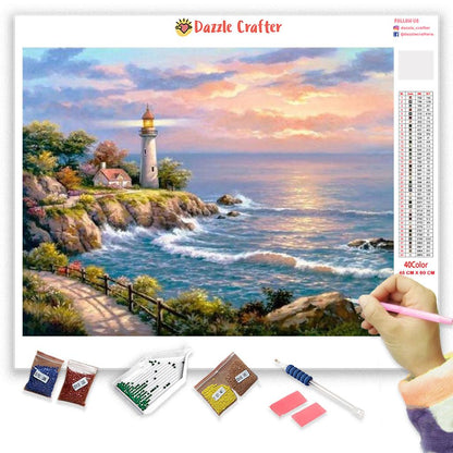 LIGHTHOUSE AND THE SEA Diamond Painting Kit