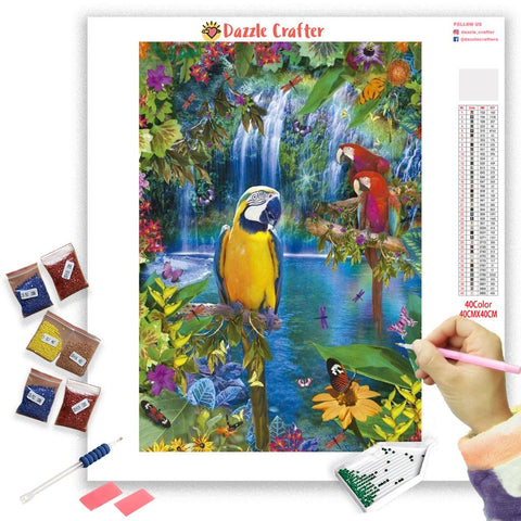 Image of COLORFUL PARROTS Diamond Painting Kit