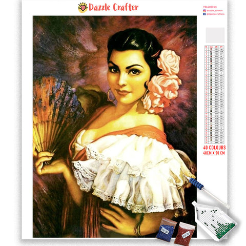 Image of FLAMENCO DANCER VINTAGE Diamond Painting Kit
