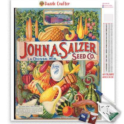 GARDEN SEED PACKET VINTAGE Diamond Painting Kit