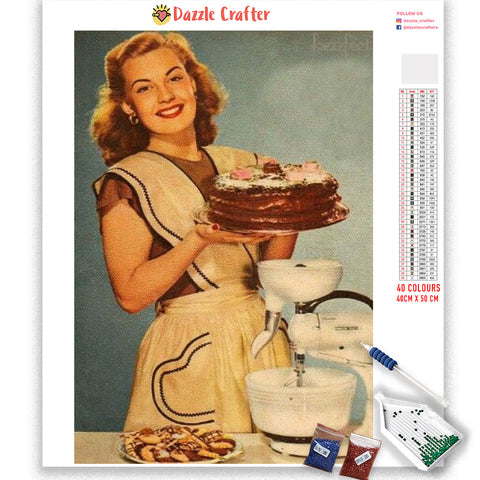 Image of MAMA'S CHOCOLATE CAKE  Diamond Painting Kit