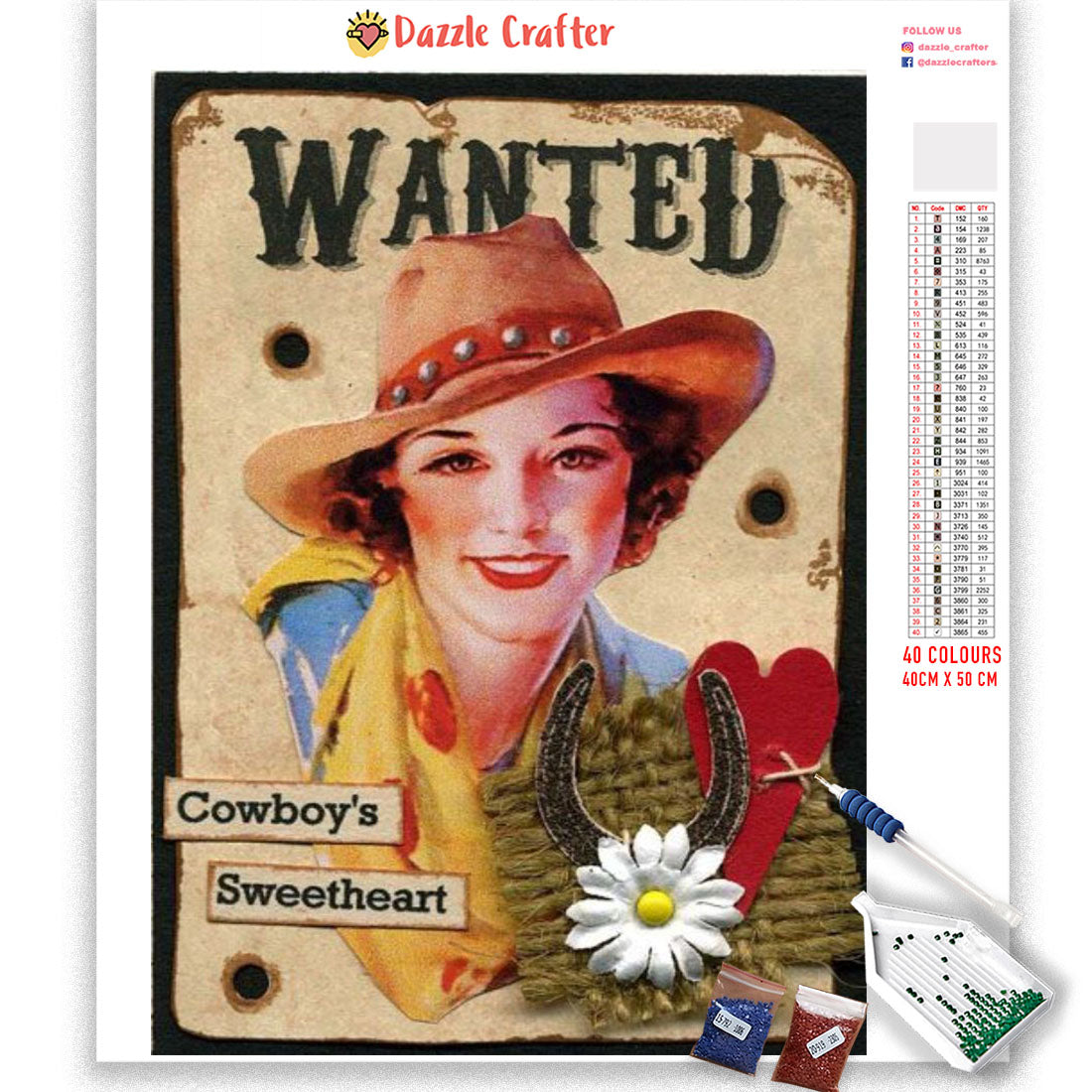 COWBOY'S SWEETHEART  Diamond Painting Kit