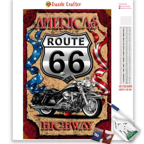Image of AMERICA'S HIGHWAY 66 Diamond Painting Kit