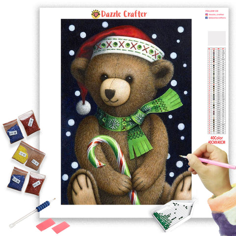 Image of CHRISTMAS TEDDY BEAR  Diamond Painting Kit