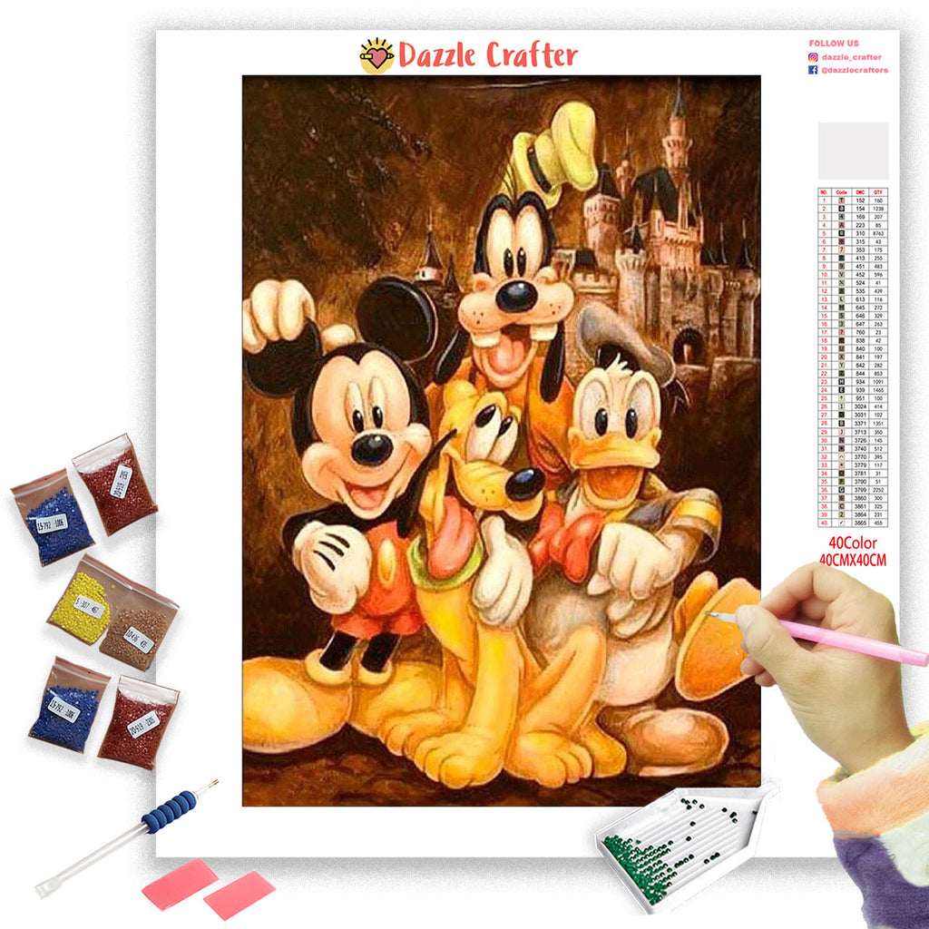 Disney Pluto And Mickey Mouse - 5D Diamond Painting