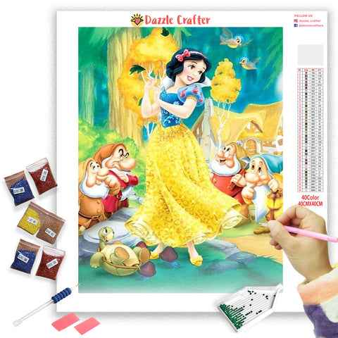 Image of SNOW WHITE AND SEVEN DWARFS Diamond Painting Kit