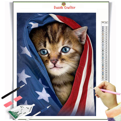 MY PATRIOT KITTEN  Diamond Painting Kit - DAZZLE CRAFTER